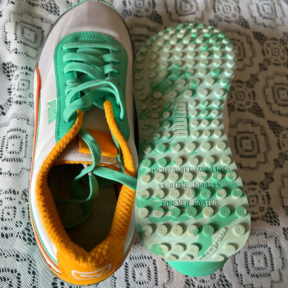 Puma Athletic Shoes in Green, White, and Orange - Picture 7 of 7